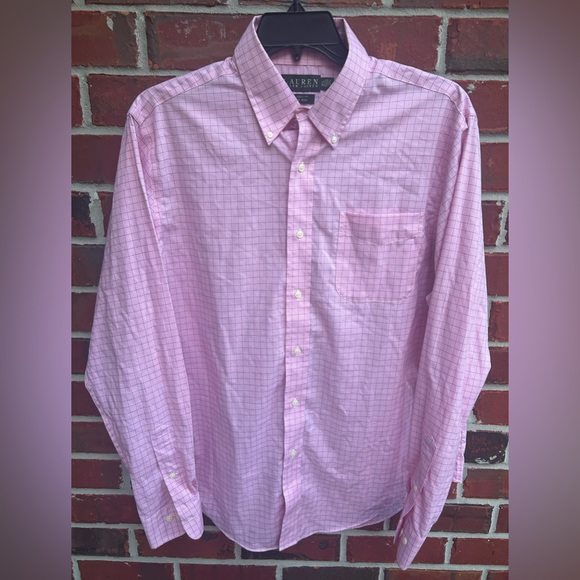 Lauren by Ralph Lauren Mens Long Sleeve Button Down Classic Fit Noniron Shirt - Picture 1 of 5